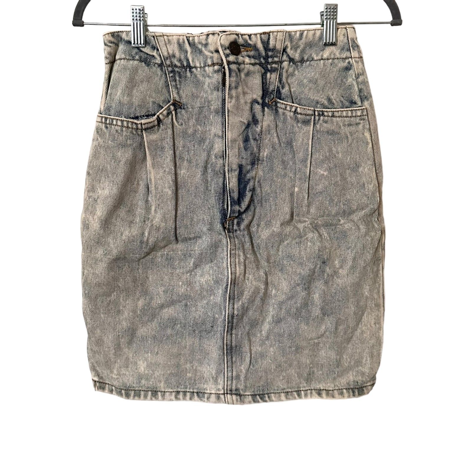 Sapman Acid Wash Vintage Denim Mini Skirt Sz 4